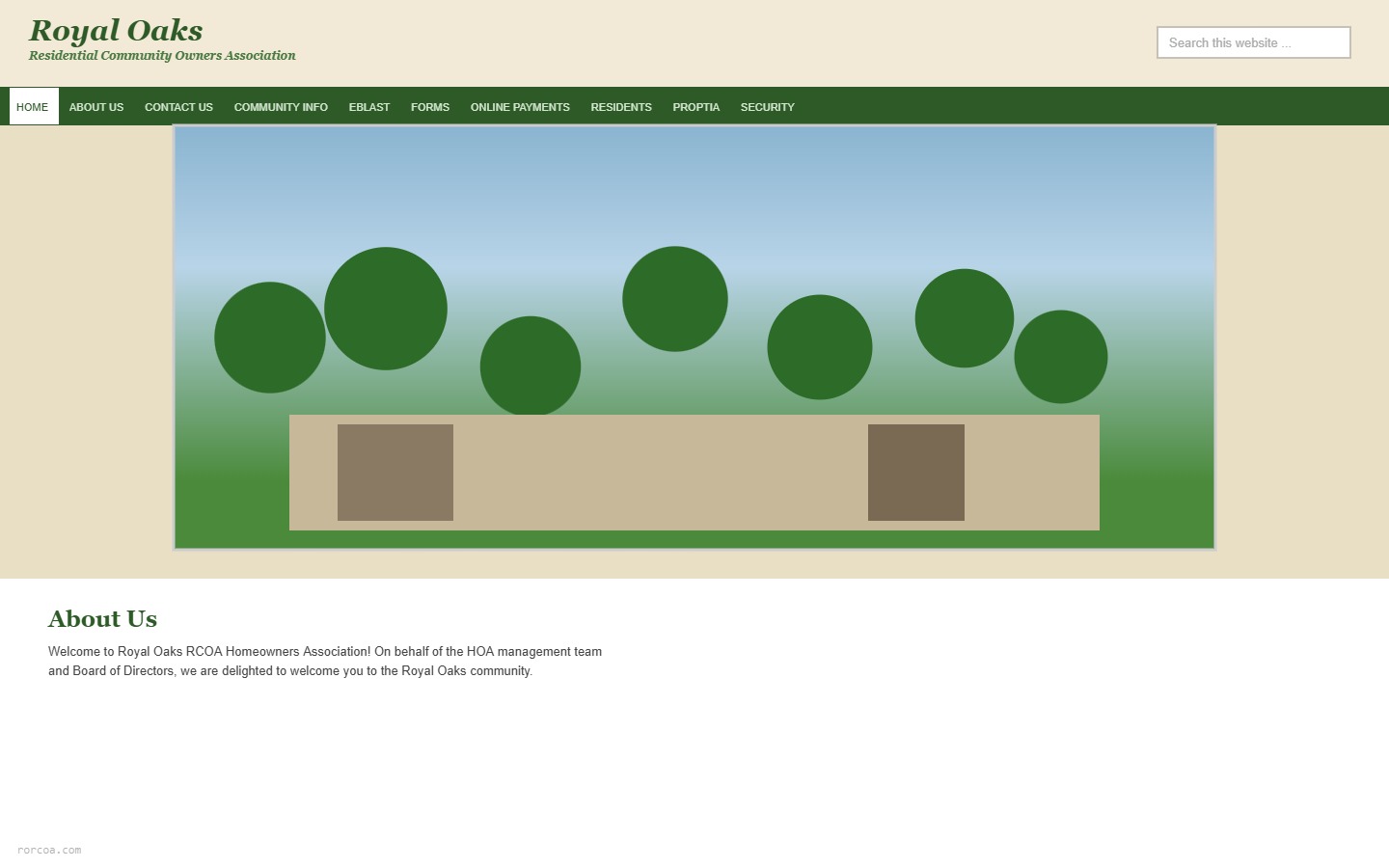 Royal Oaks HOA Website